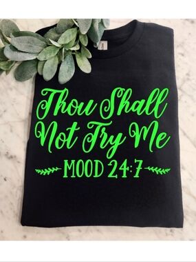 Funny shirt try me humor retro popular trending Green And Black Short Sleeve